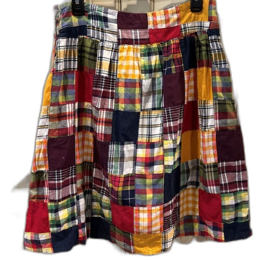 Vintage American Eagle Patchwork Plaid Cotton Skirt - Size 6 - NWT - Picture 2 of 6